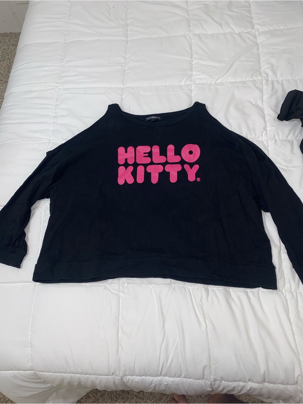 Hello Kitty Black Sweatshirt with Pink Logo